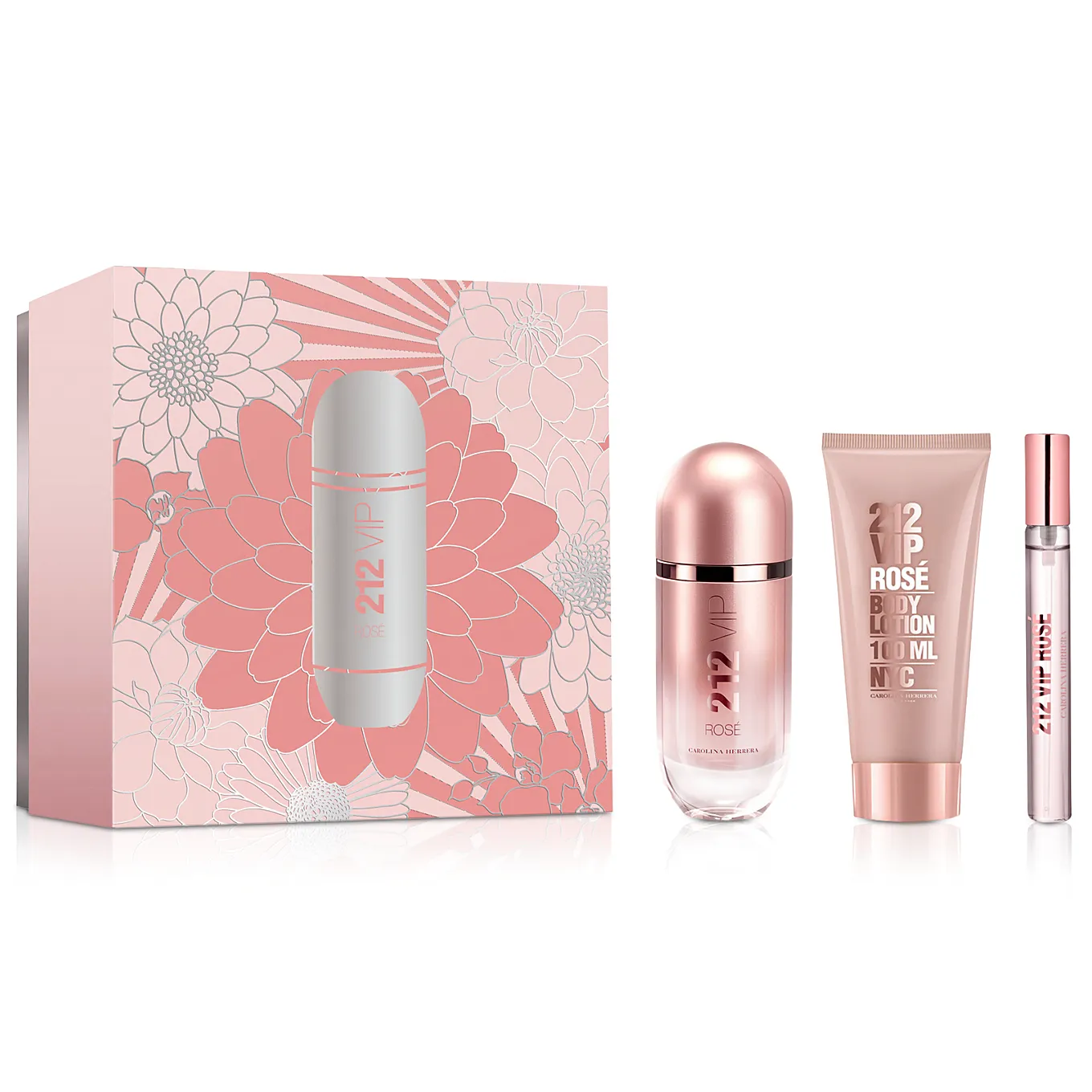 212 VIP Rose by Carolina Herrera 80ml EDP 3pc Gift Set