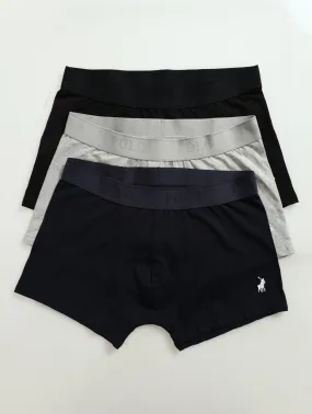 3 Pack Basic Knit Boxer - Charcoal