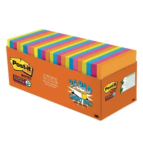 3M Post-it Super Sticky Rio De Janeiro Cabinet Pack 3" X 3" 24 Pads