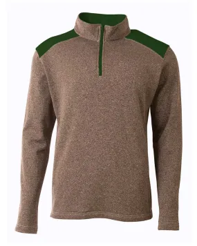 A4 NB4094 Tourney Fleece Quarter Zip - Heather Forest