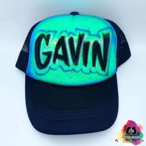 Airbrush Edgy Name Hat Design