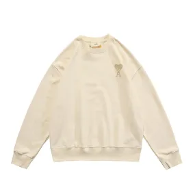 AMI Paris Ami de Coeur logo Crewneck - Cream