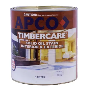 Apco Timbercare Solid Oil Stain Redwood 4L