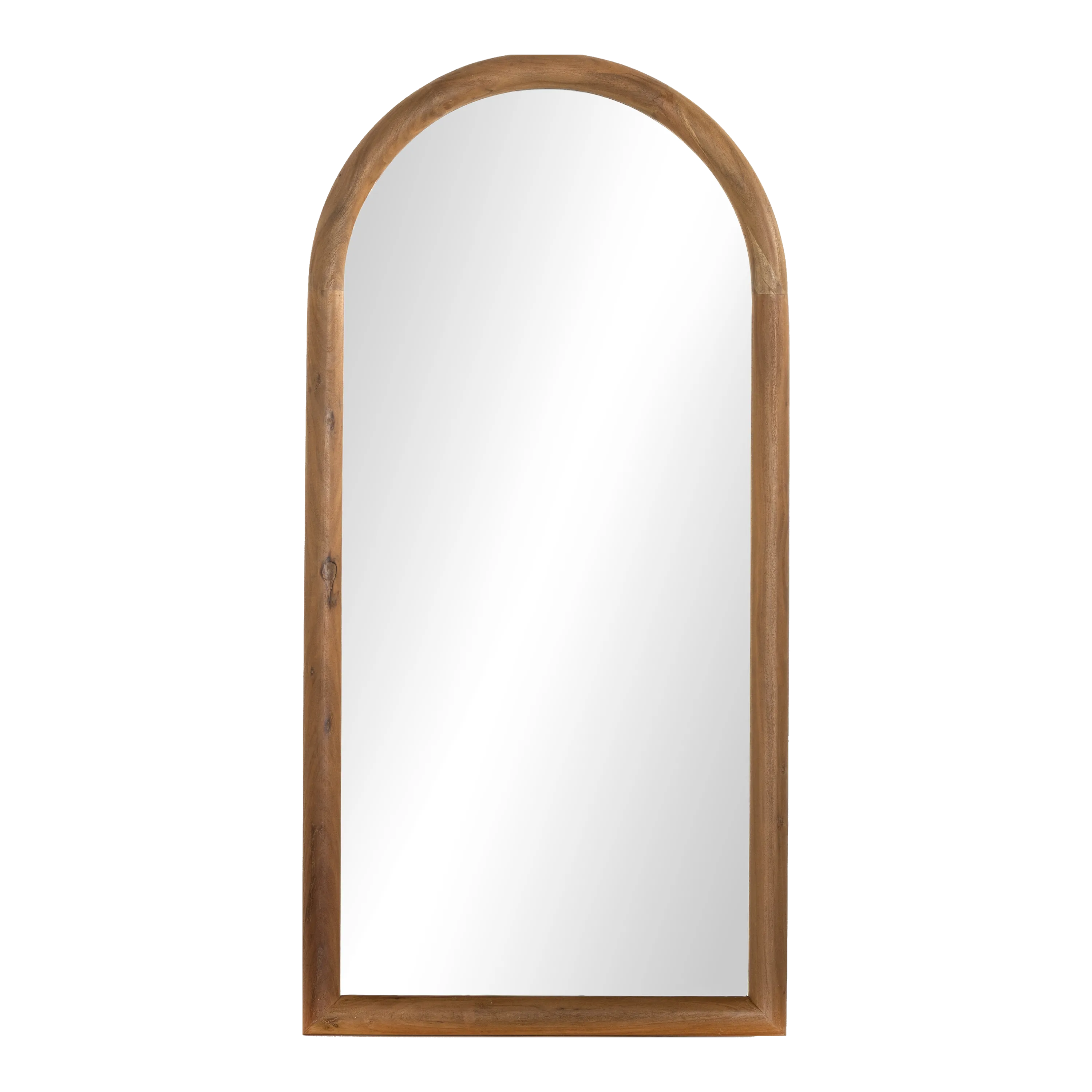 Arched Acacia Floor Mirror