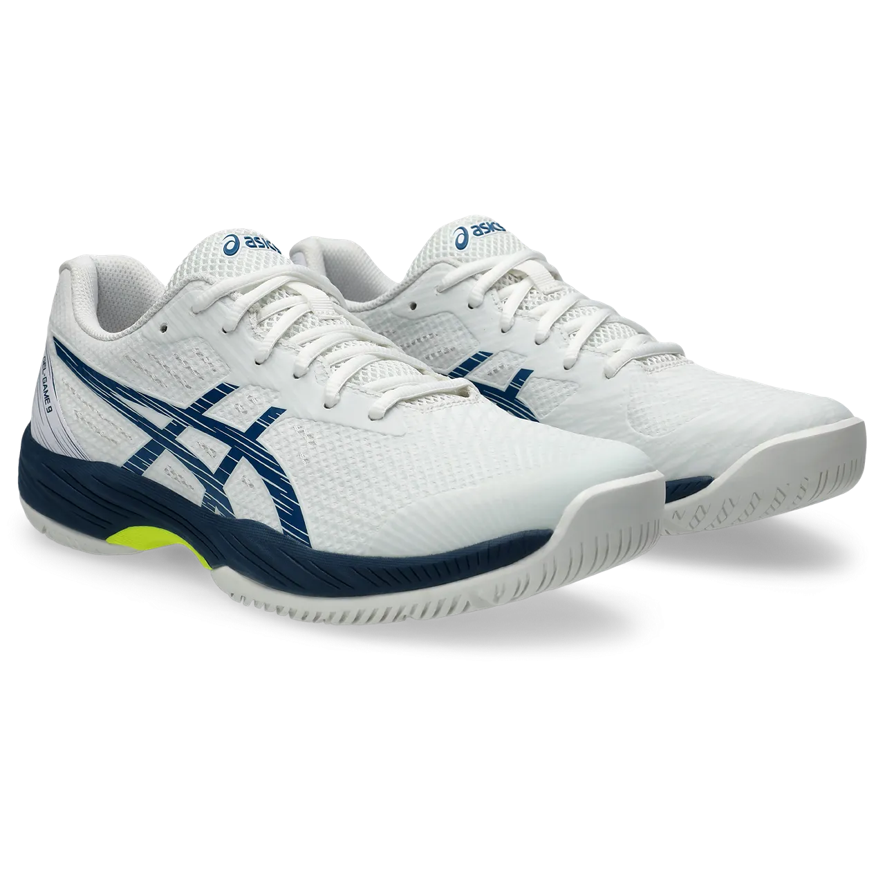 Asics Men's Gel Game 9 Tennis Shoes White Mako Blue