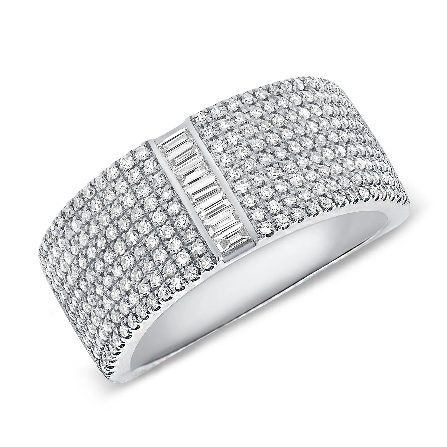 Baguette Center Diamond Cigar Ring