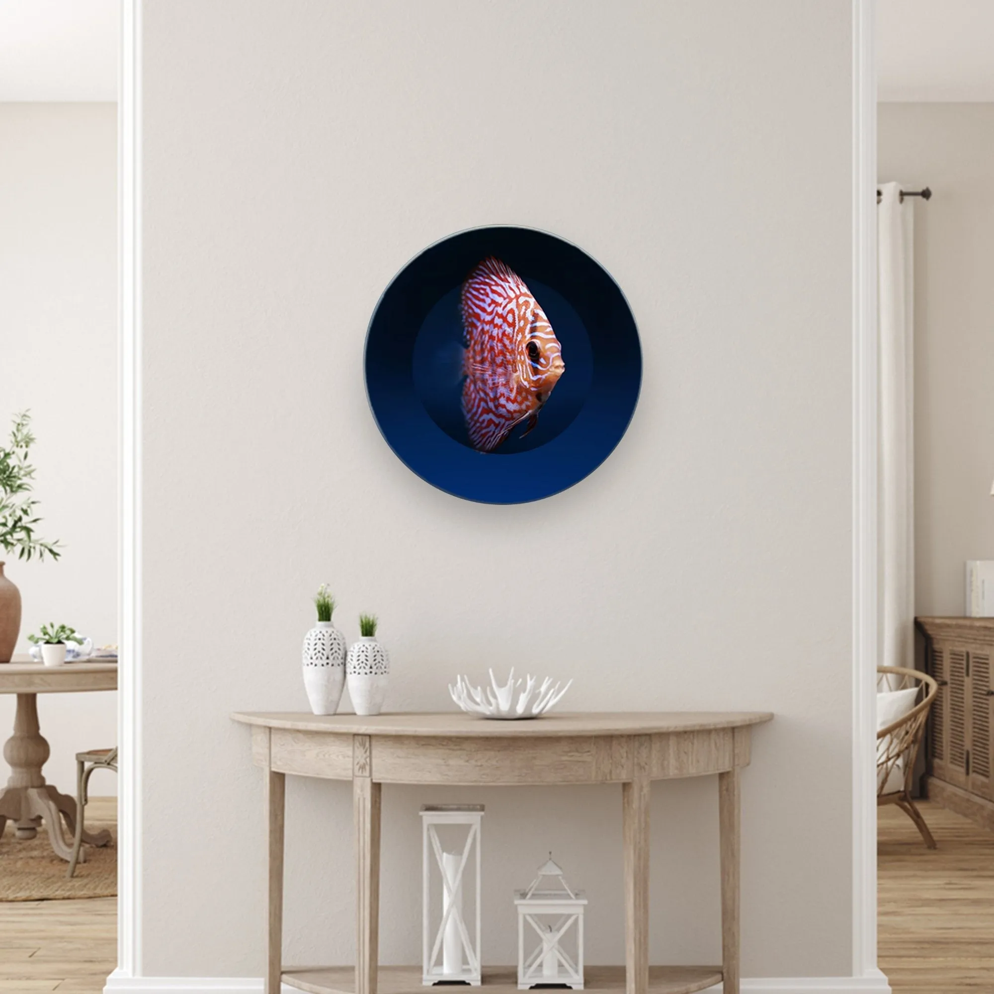 Beautiful Fish Ceramic Plate Wall Painting