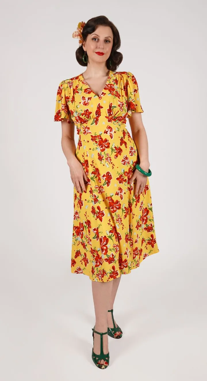 Betty Tea Dress in Iris Print