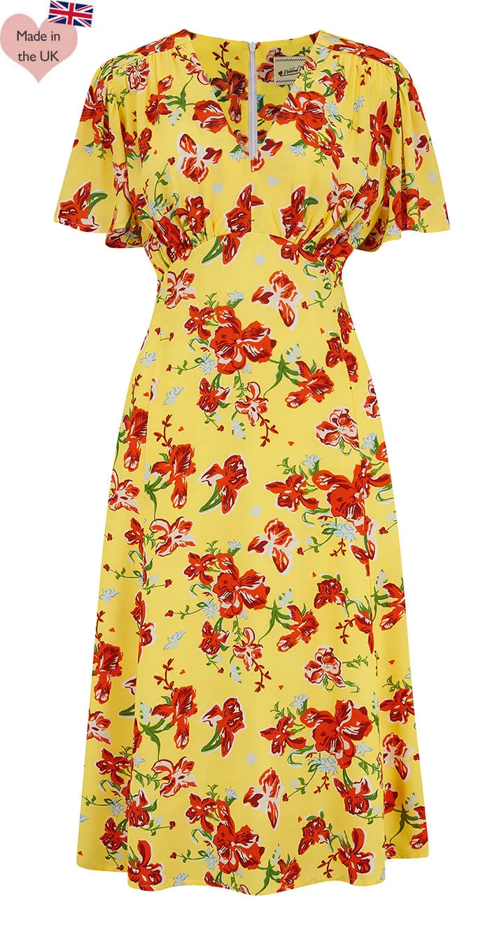 Betty Tea Dress in Iris Print