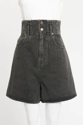 Black Cotton Preowned Jumbo High Waisted Shorts