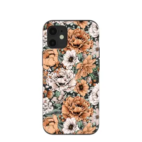 Black Peachy Peonies iPhone 12 Mini Case