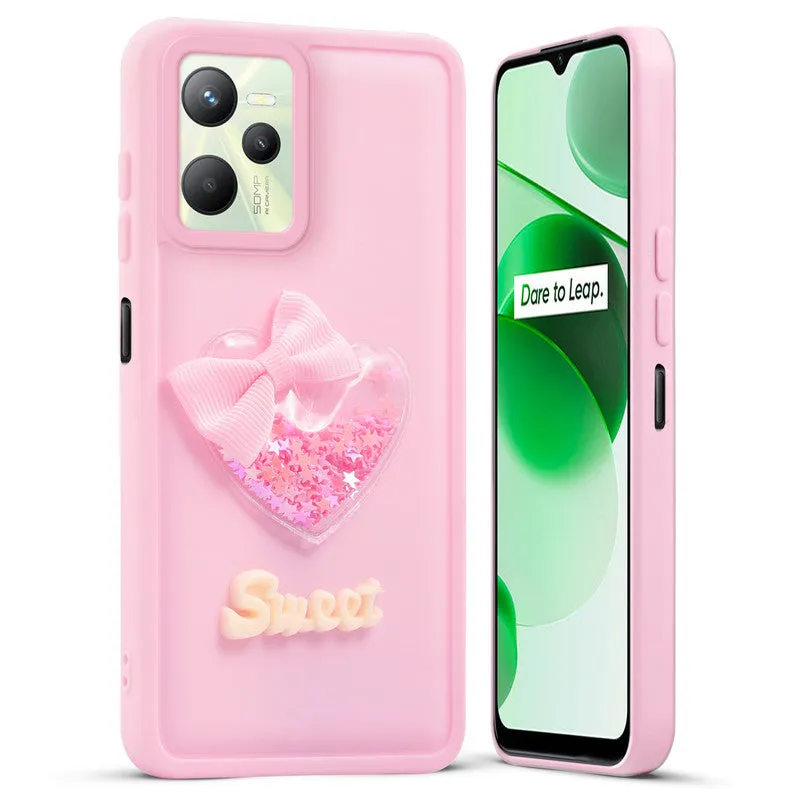 Bow Heart Cute Phone Back Cover for Realme C35