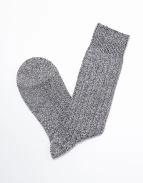 CASHMERE SOLID SOCKS - CHARCOAL MIX