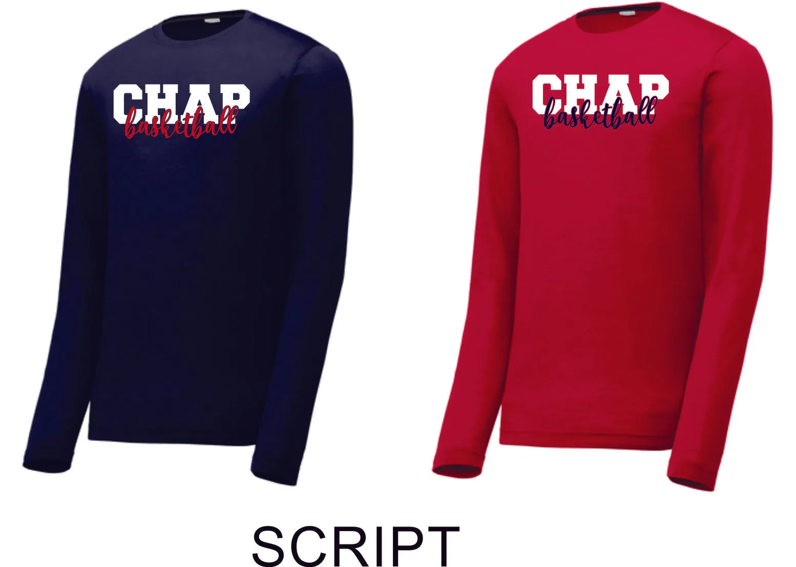 Chap Basketball Sport-Tek Unisex Long Sleeve Tee - 4 designs