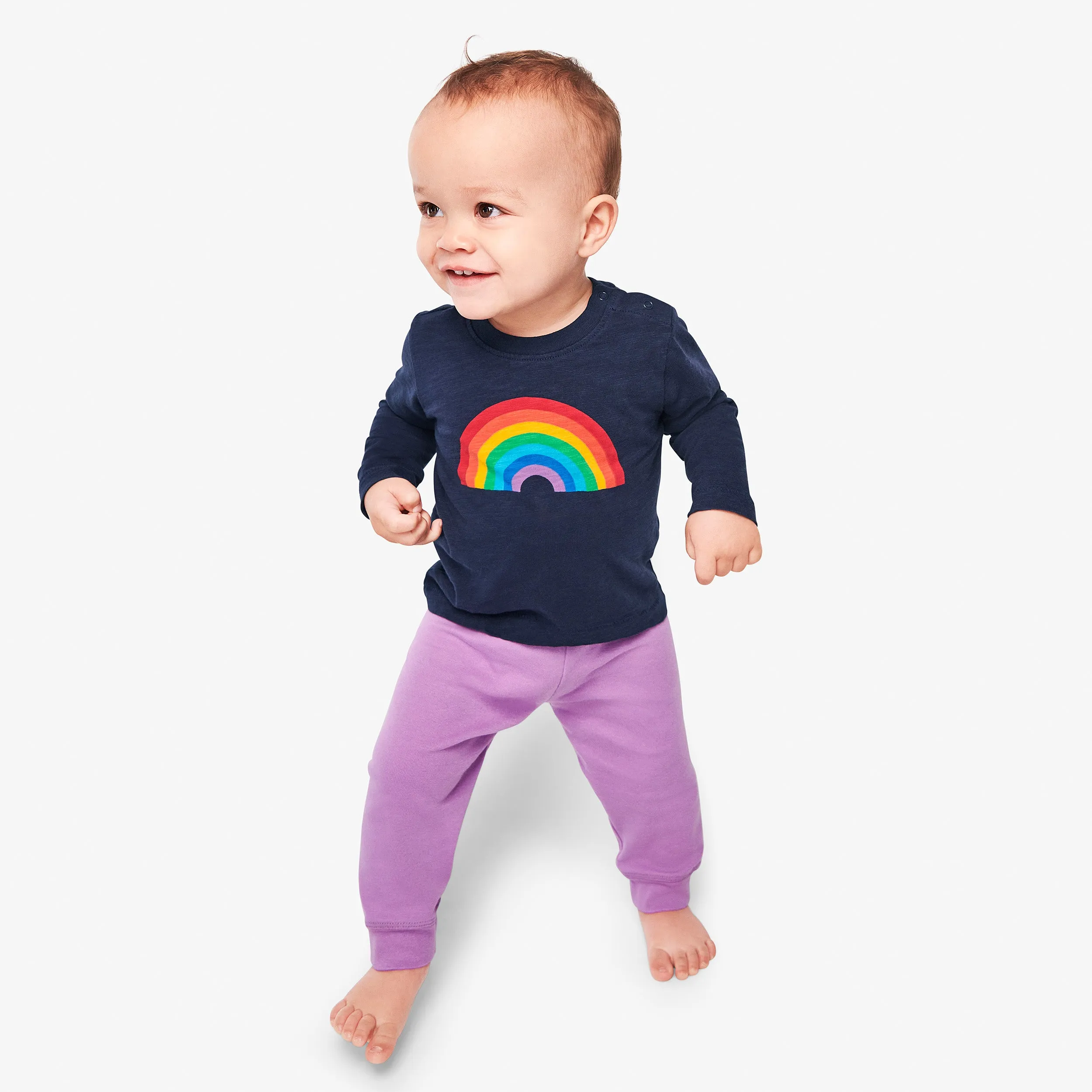 Clearance baby long sleeve rainbow graphic tee