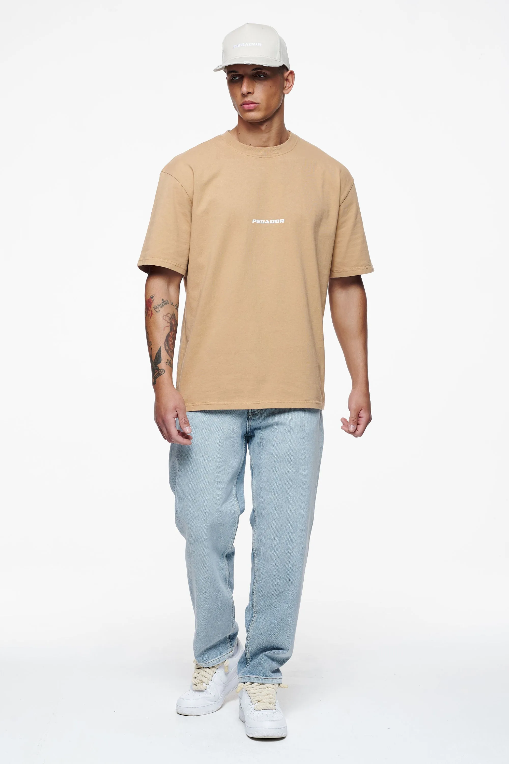 Colne Logo Oversized Tee Vintage Washed Espresso