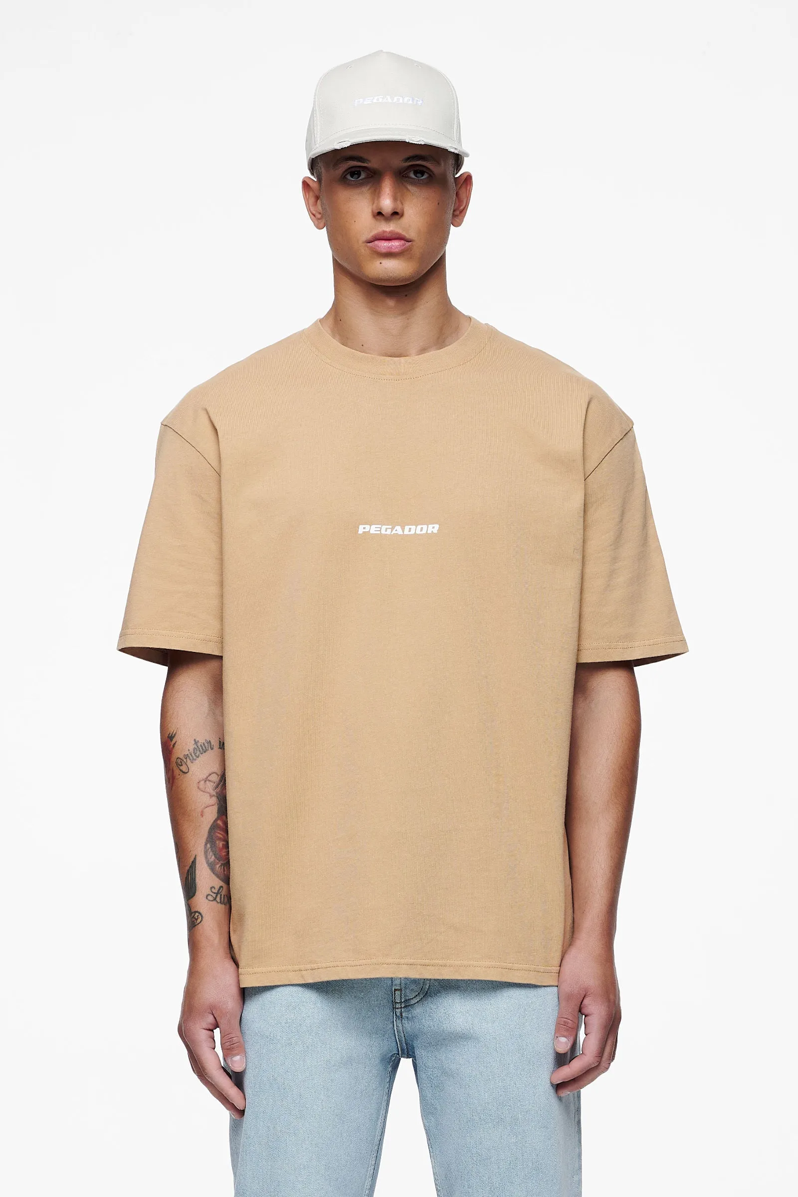 Colne Logo Oversized Tee Vintage Washed Espresso