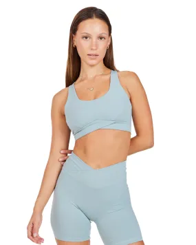 Cross Over Sports Bra - Sea Foam