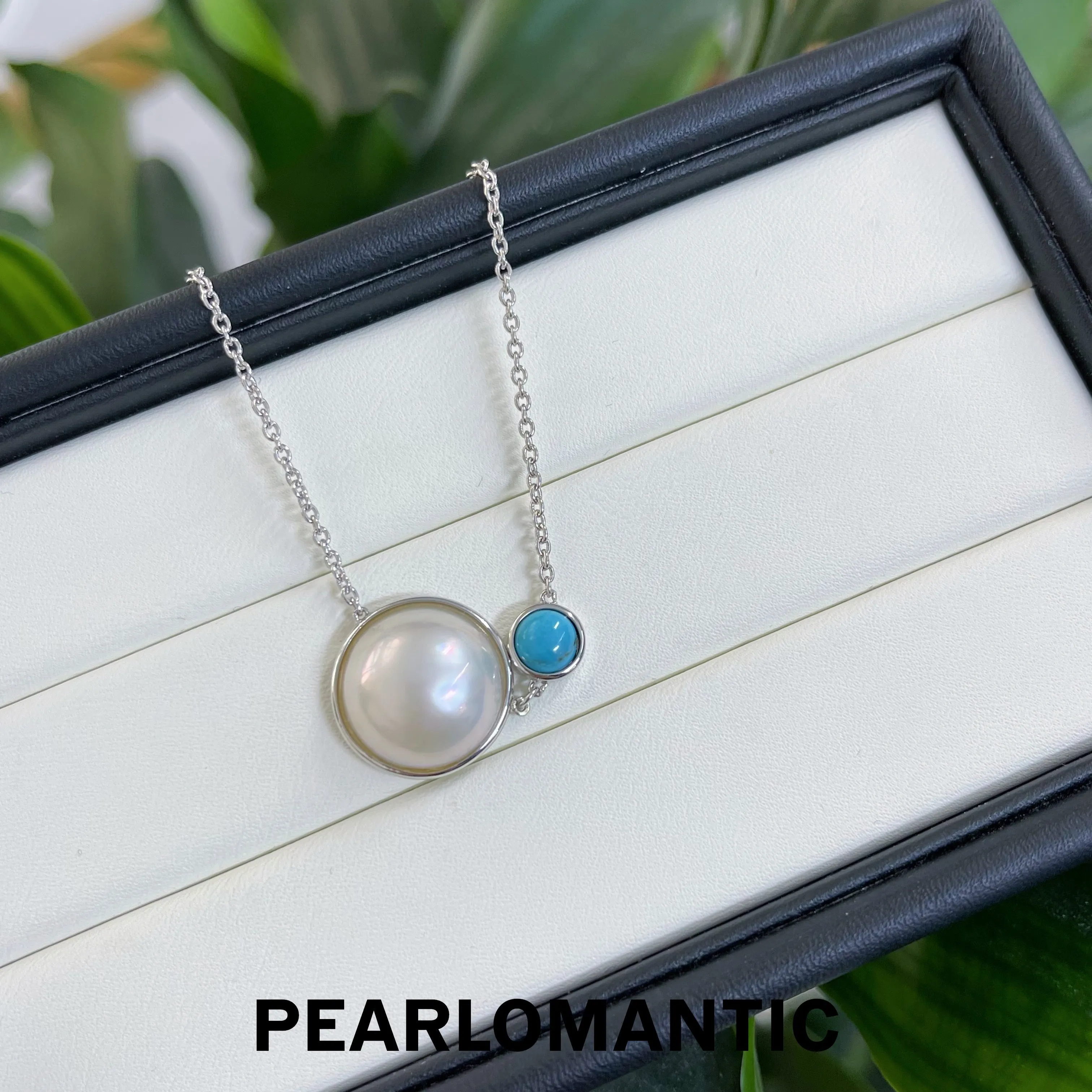 [Designer's Choice] Saltwater Mabe Pearl 15-16mm Turquoise Pendant w/ S925 Silver