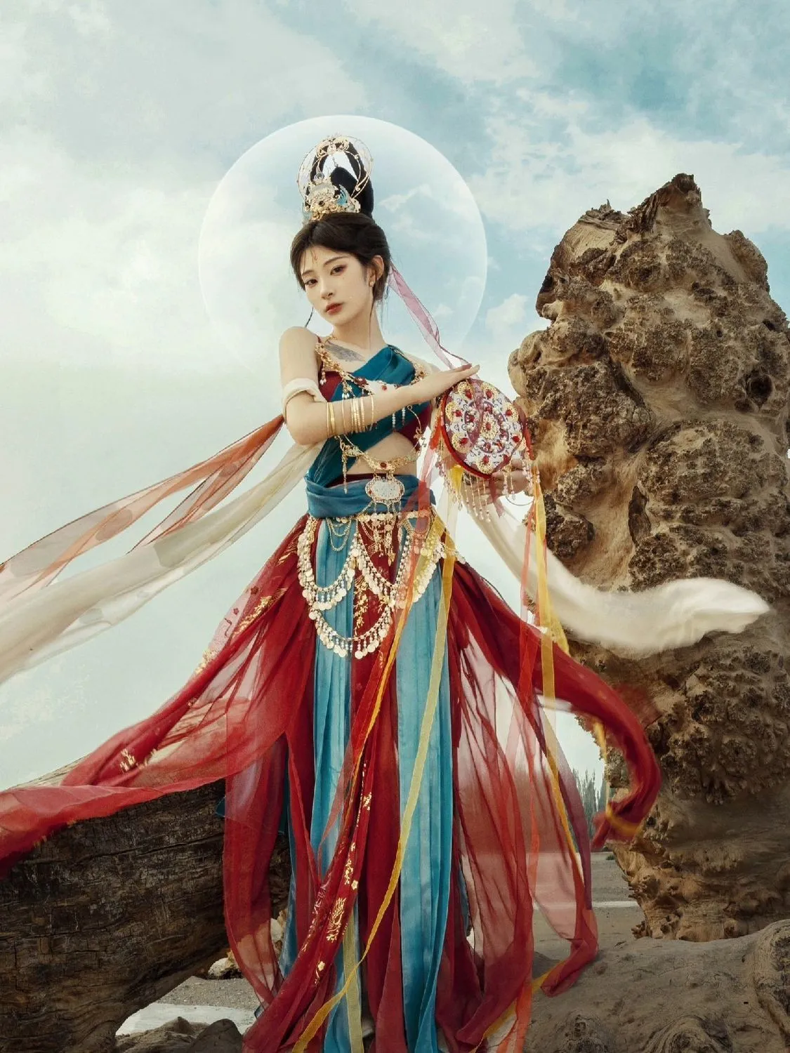 Dunhuang Feitian Photo Exotic Travel Photography Classical Dance Chinese Style Dance Clothing Performance Clothing Ancient Clothing Hanfu Clothing