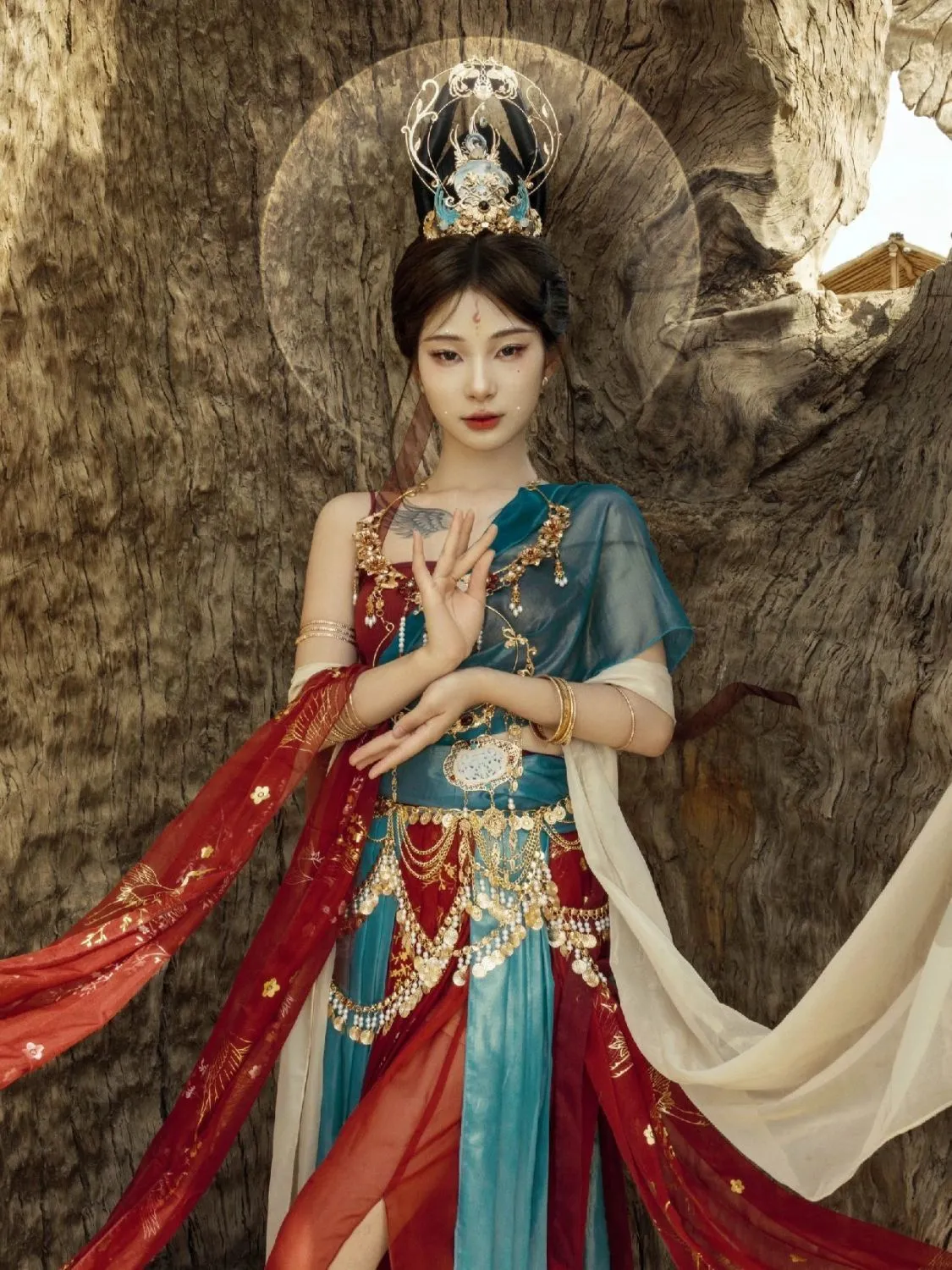 Dunhuang Feitian Photo Exotic Travel Photography Classical Dance Chinese Style Dance Clothing Performance Clothing Ancient Clothing Hanfu Clothing