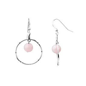 Earring | Notched Hoop | Rose Quartz