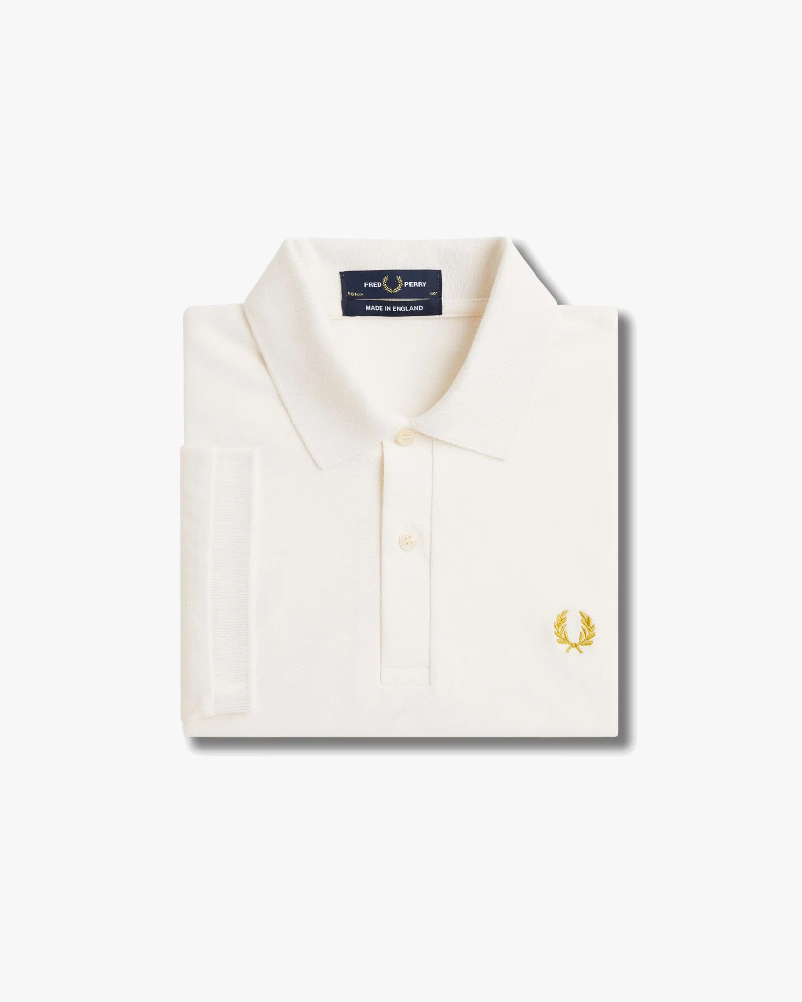 Fred Perry M3 Made In England Plain Polo Shirt - Ecru / Honeycomb