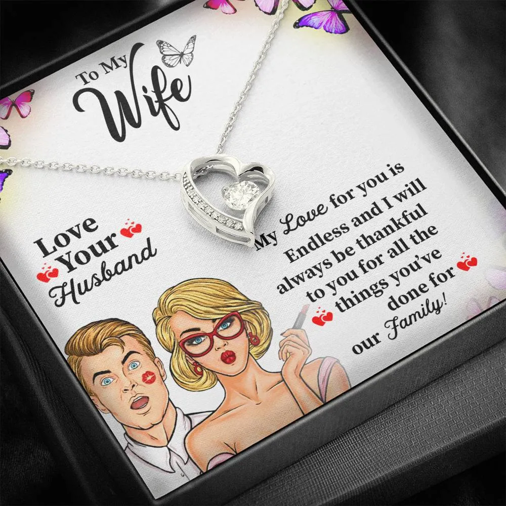 Gifts For Wife CZ Heart Necklace With Romantic Message Card Gift For Couple