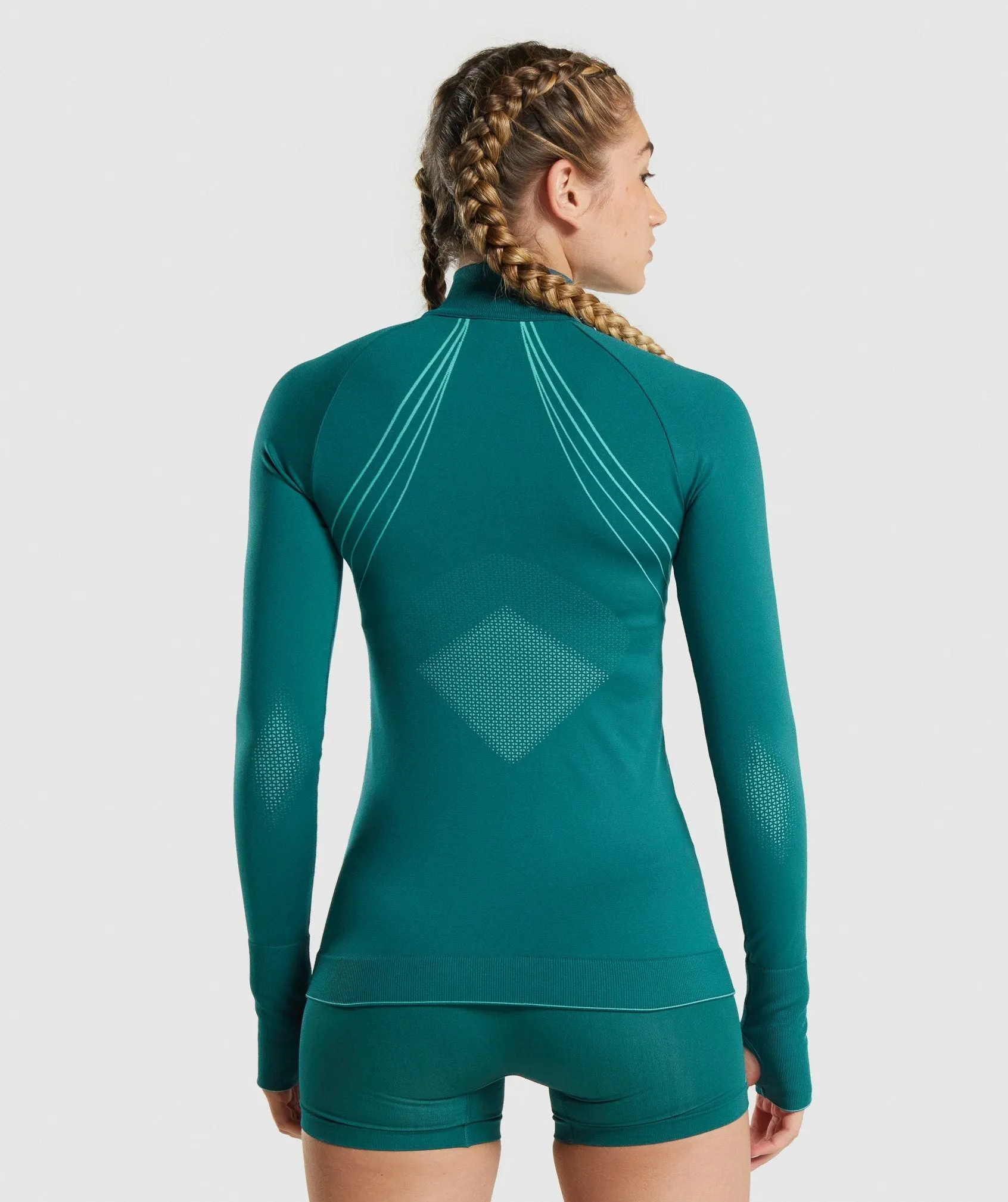 Gymshark Apex Seamless 1/4 Zip - Teal