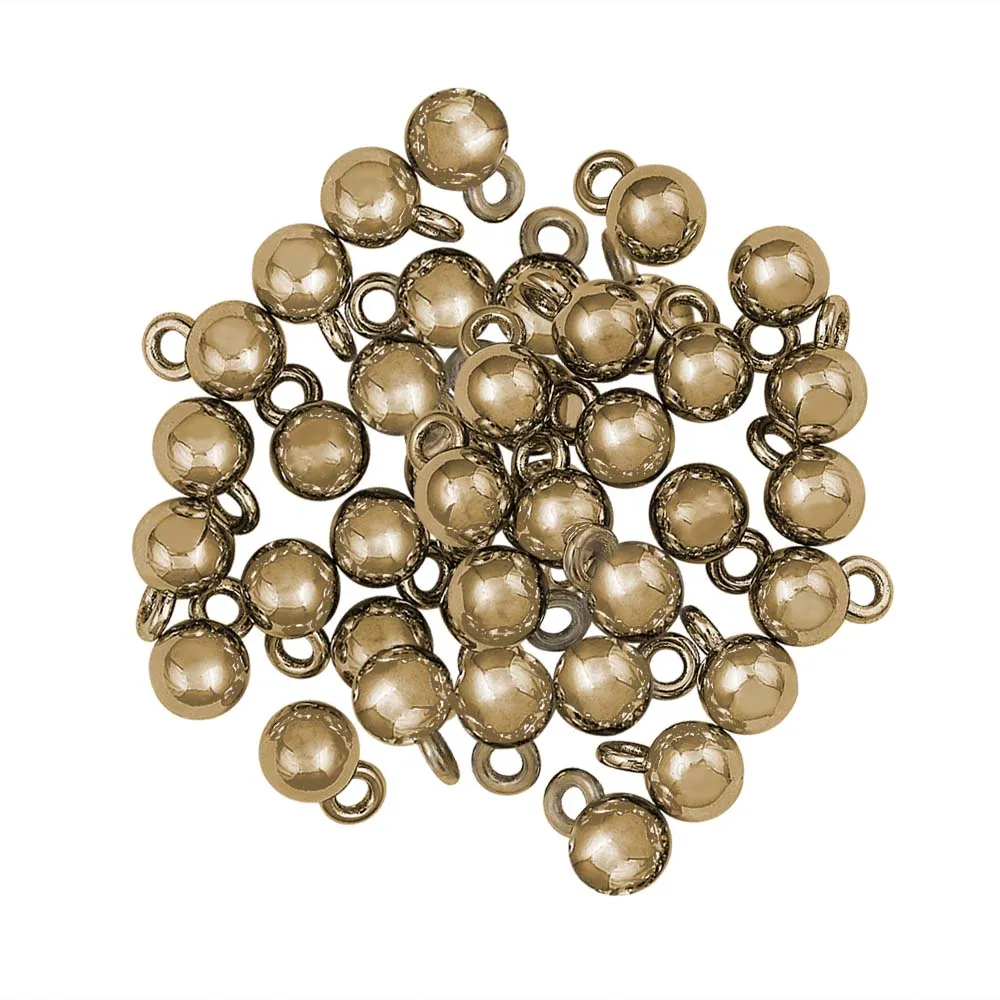 Heavy Weight Ball Shaped Shiny Metal Loop Buttons