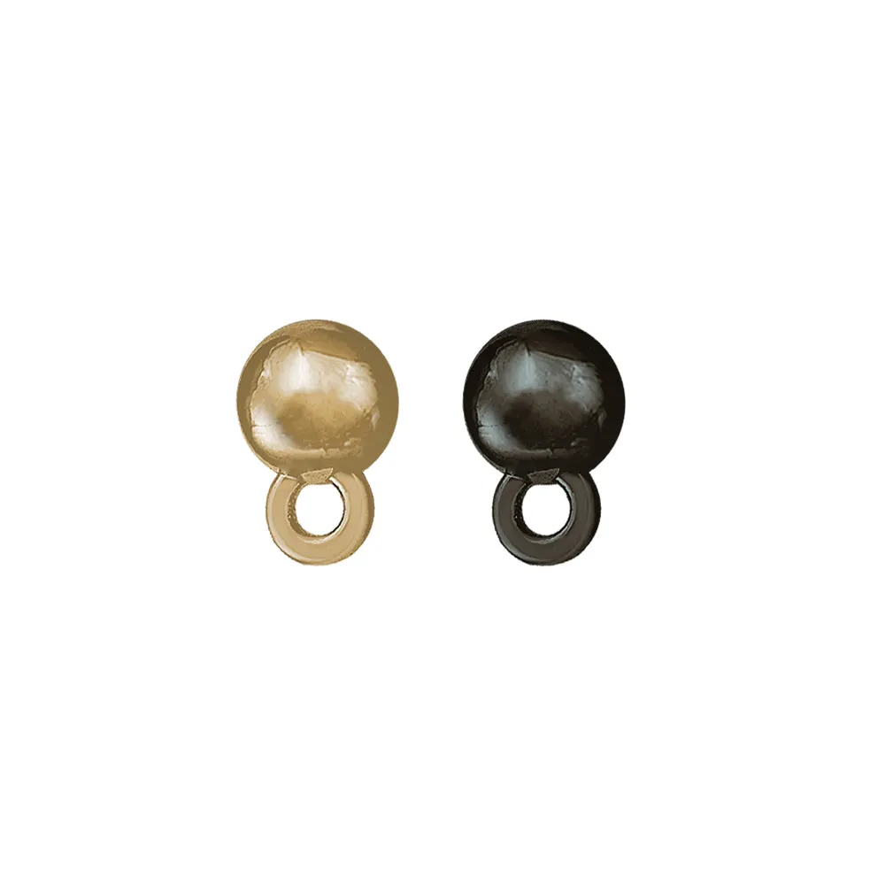 Heavy Weight Ball Shaped Shiny Metal Loop Buttons