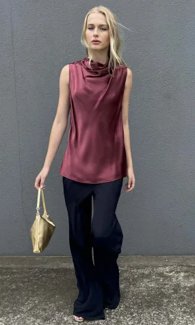 Hoss Solange Cowl Neck Top - Merlot