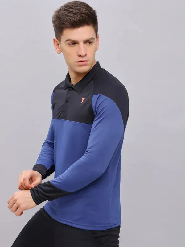 Men Colorblock Slim Fit Polo T-shirt with TECHNO COOL 