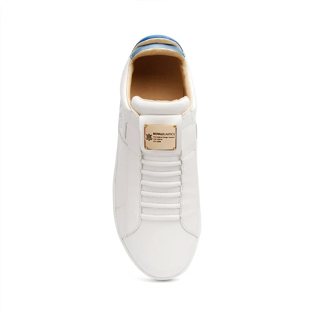 Men's Icon SBI White Blue Leather Sneakers 02592-005