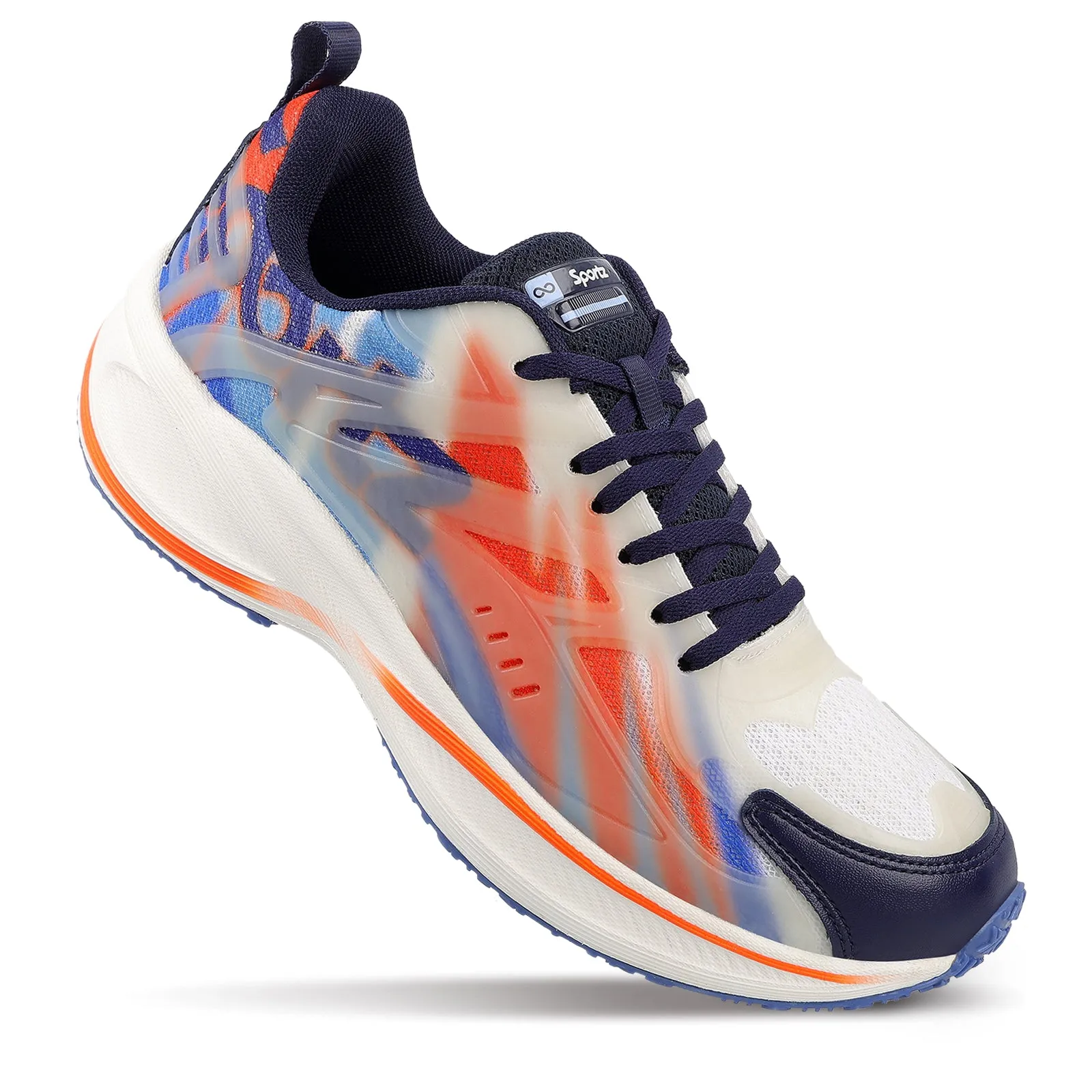 Men's Night Glow Sports Shoe - Navy Blue Orange