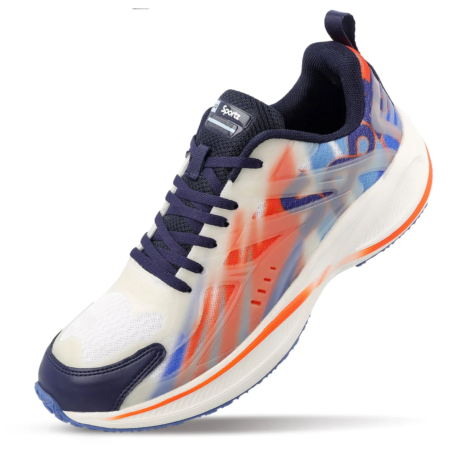 Men's Night Glow Sports Shoe - Navy Blue Orange