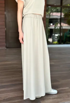 Mina Wide Skirt in Taupe