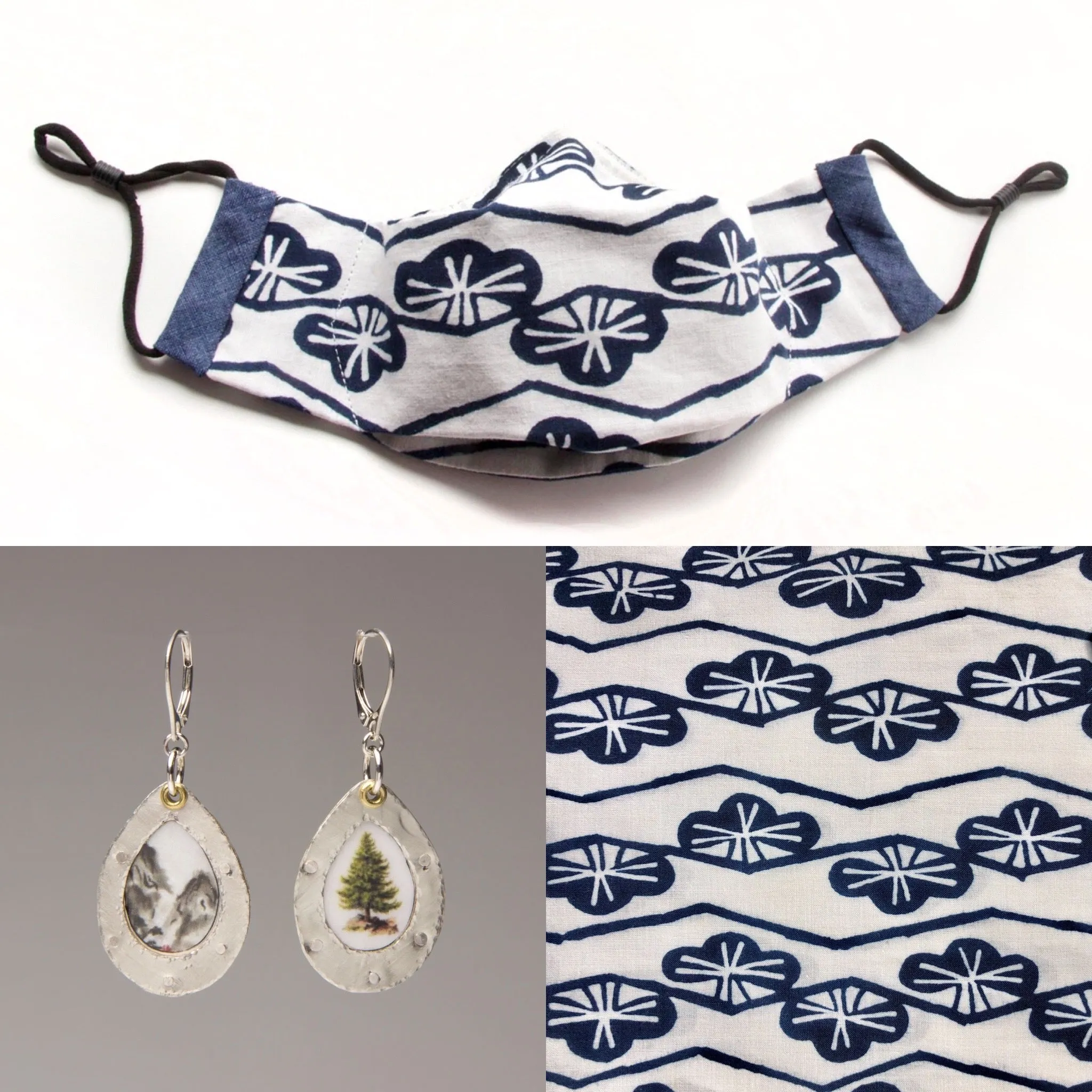 Nancy Hom  - Till I Am One with the Trees and Mountains-Mask and Earrings with Mountain set