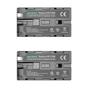 NEEWER 2-Pack 2600mAh Sony NP-F550/570/530 Replacement Battery