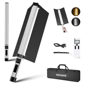 NEEWER CL124A Handheld Bi-Color LED Light Stick with Barn Doors