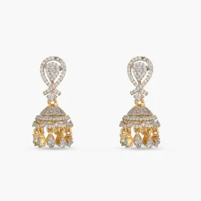 Pear CZ Jhumki Earrings