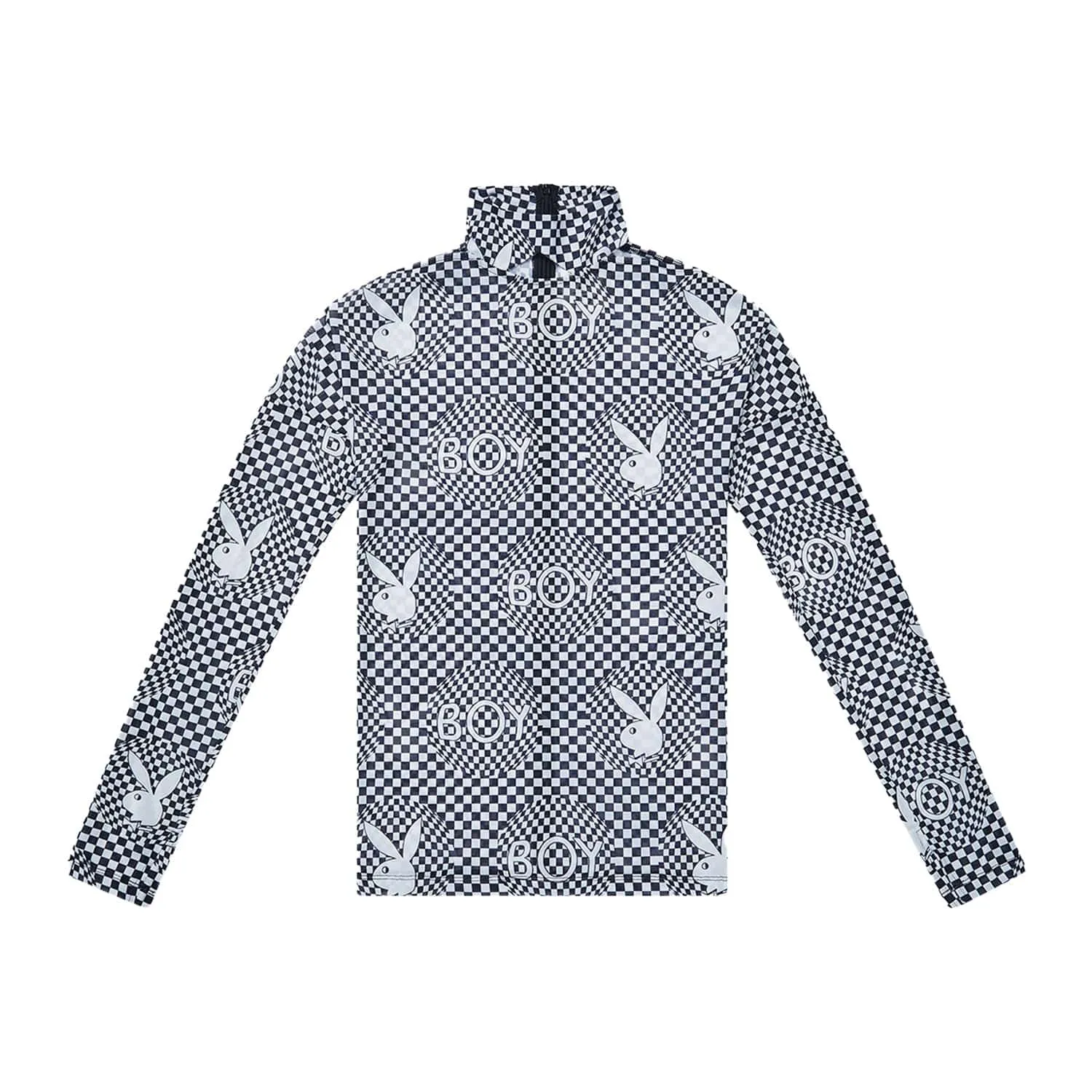 PLAYBOY X BOY CHECKERBOARD VORTEX MESH TOP - BLACK/WHITE