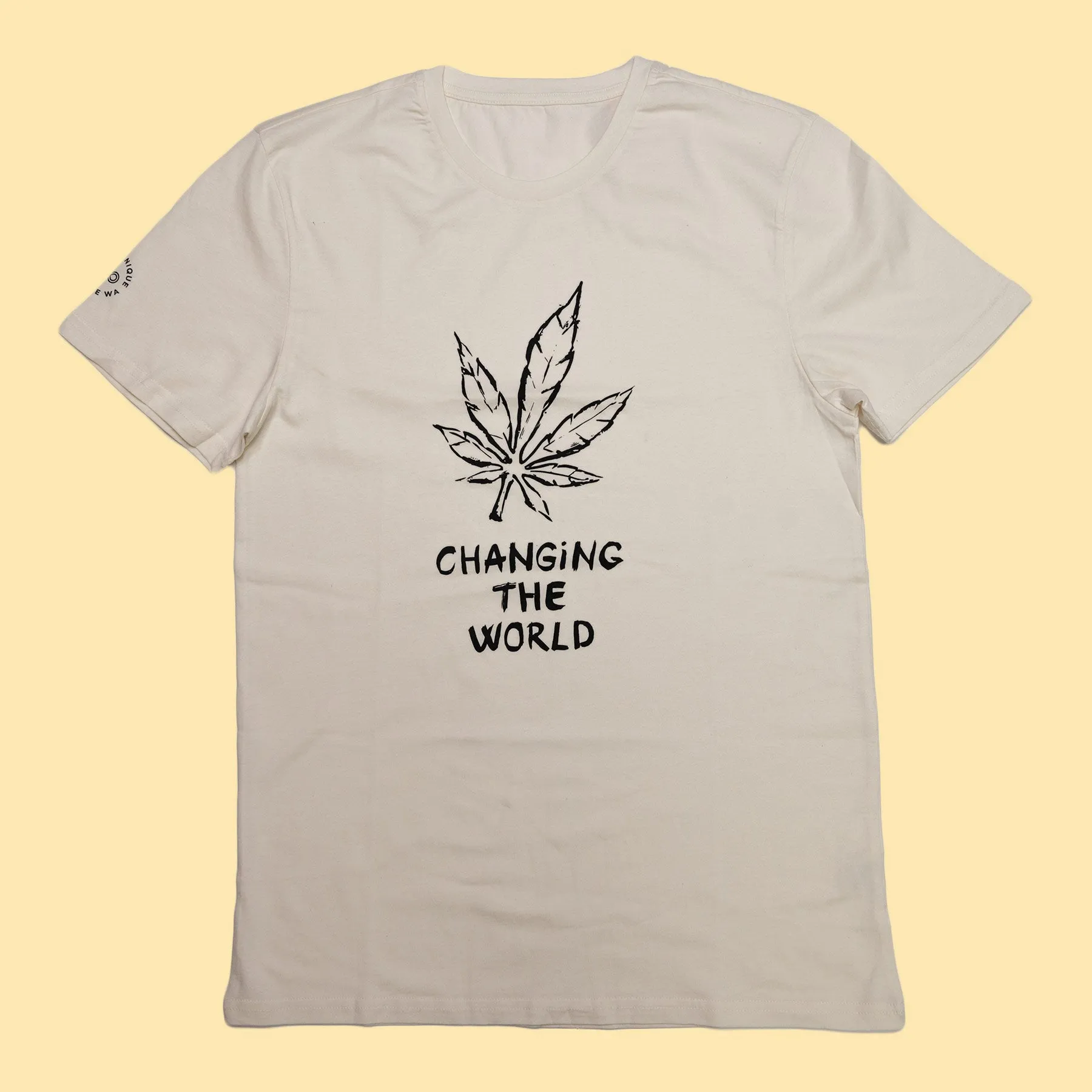 PUREVALLEY 100% Organic Prima Cotton T-Shirt - Eco-Printed: Changing The World