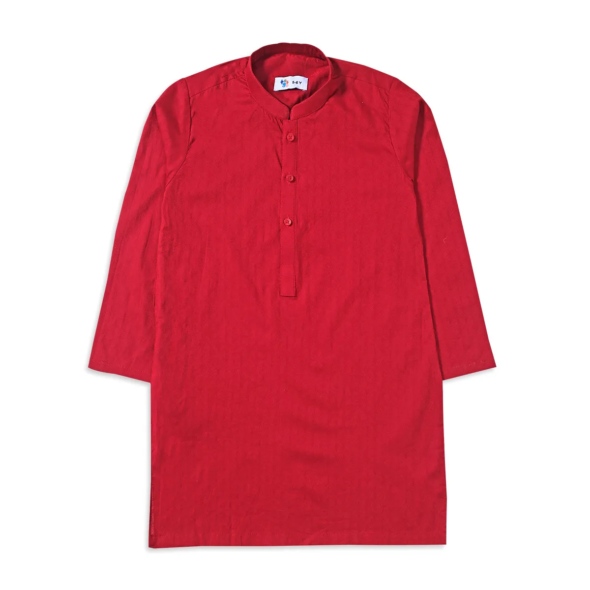 Red Self Print Kurta