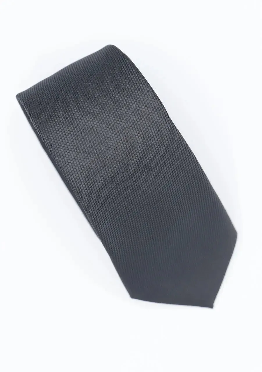 retro mod style grey bird's eye necktie for men