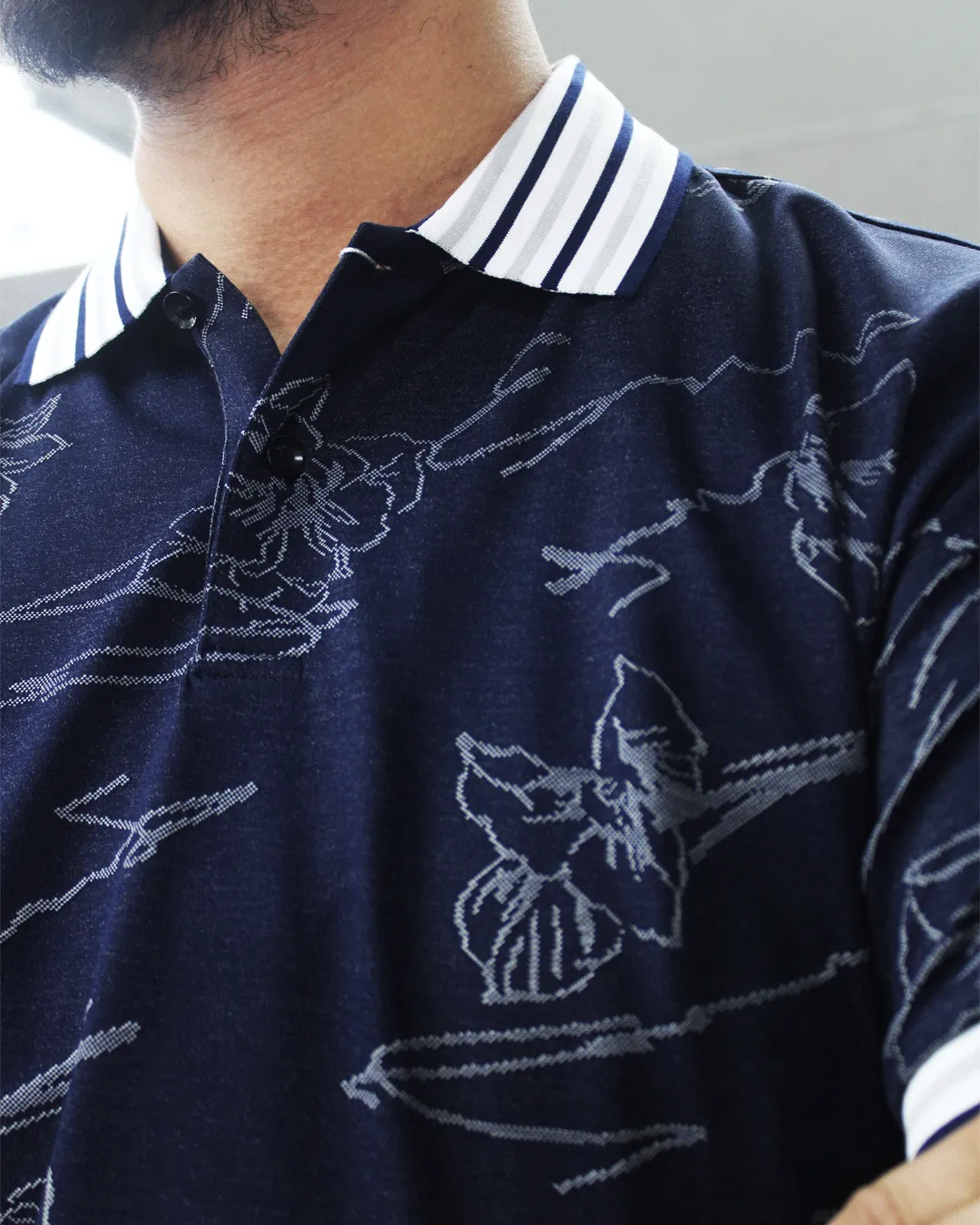 Rossini Navy Golfer Double Mercerized