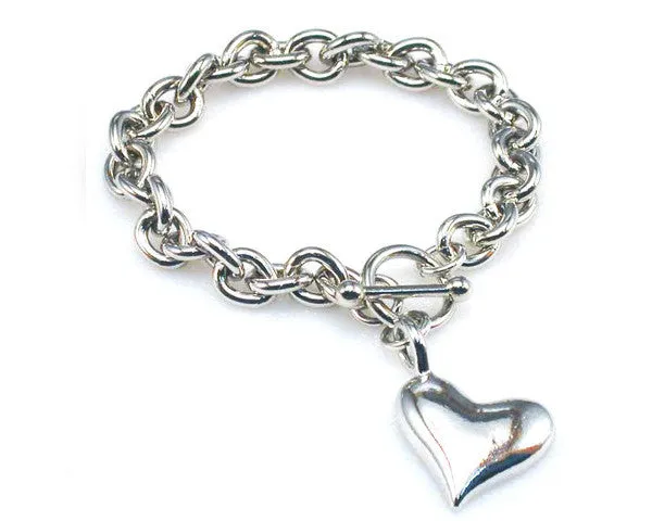 Teardrop Toggle Bracelet with Sideways Heart